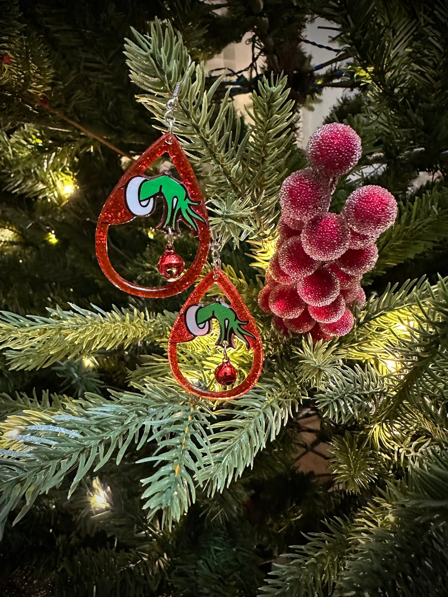 Grinch bell Earrings