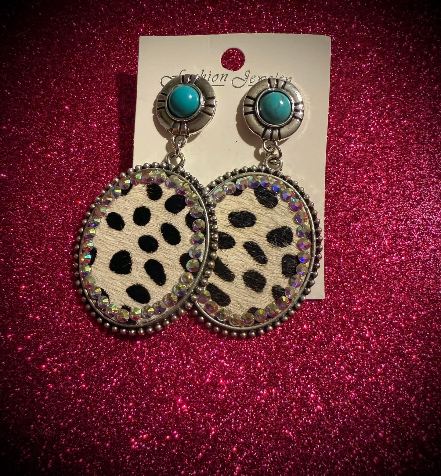 Western Dalmatian Print Earrings