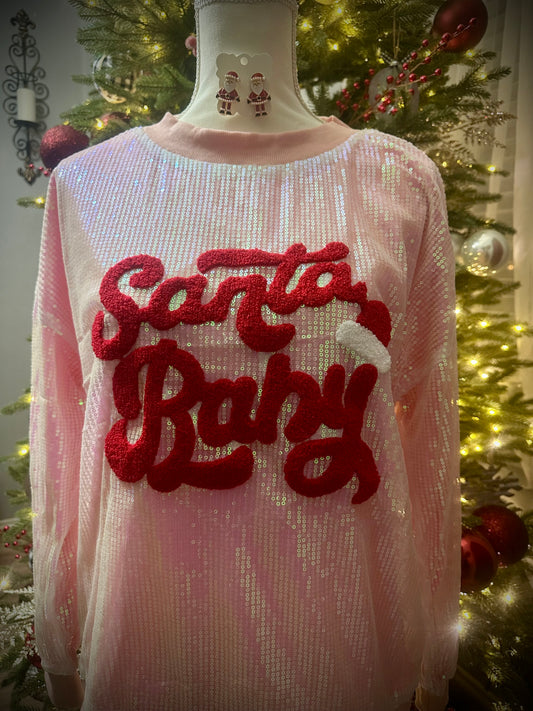Santa baby Sequins Sweatshirt