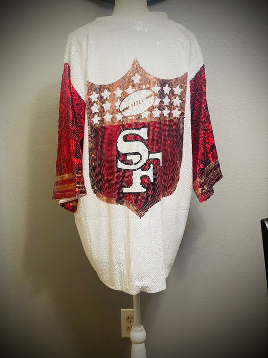Sequin jersey dress