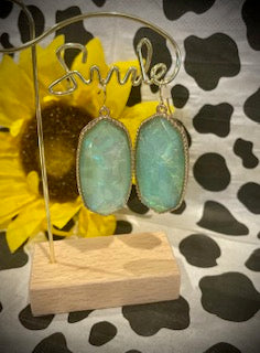 Aqua Opal Earrings